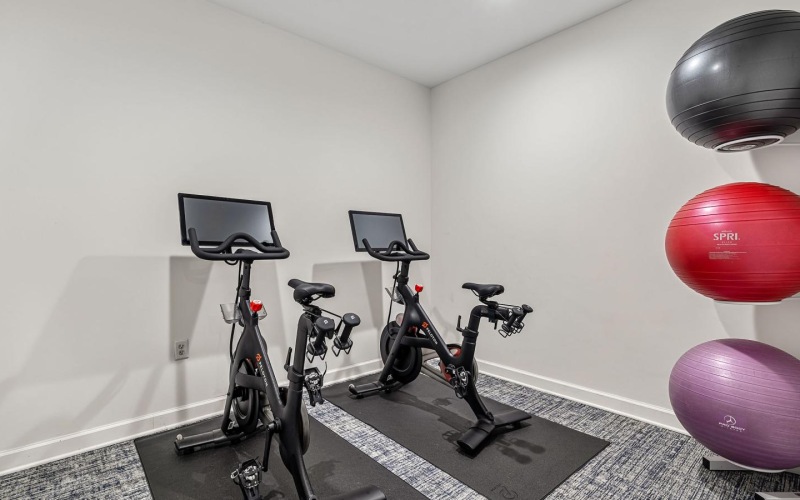 a room with exercise equipment